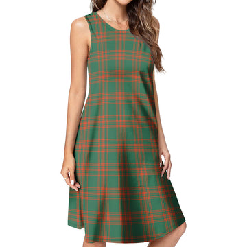 Menzies Green Ancient Tartan Womens Casual Dresses