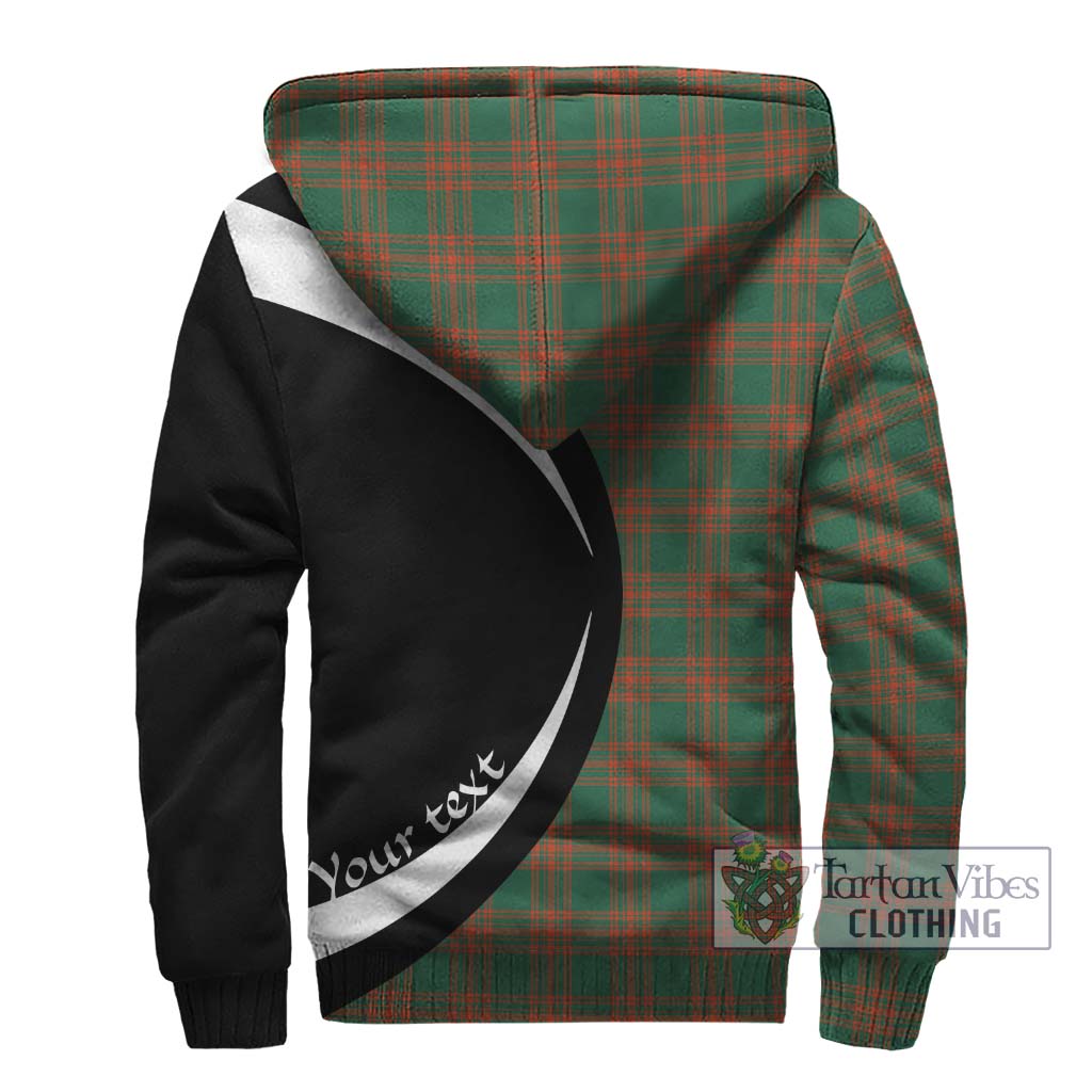 Menzies Green Ancient Tartan Sherpa Hoodie with Family Crest Circle Style - Tartan Vibes Clothing