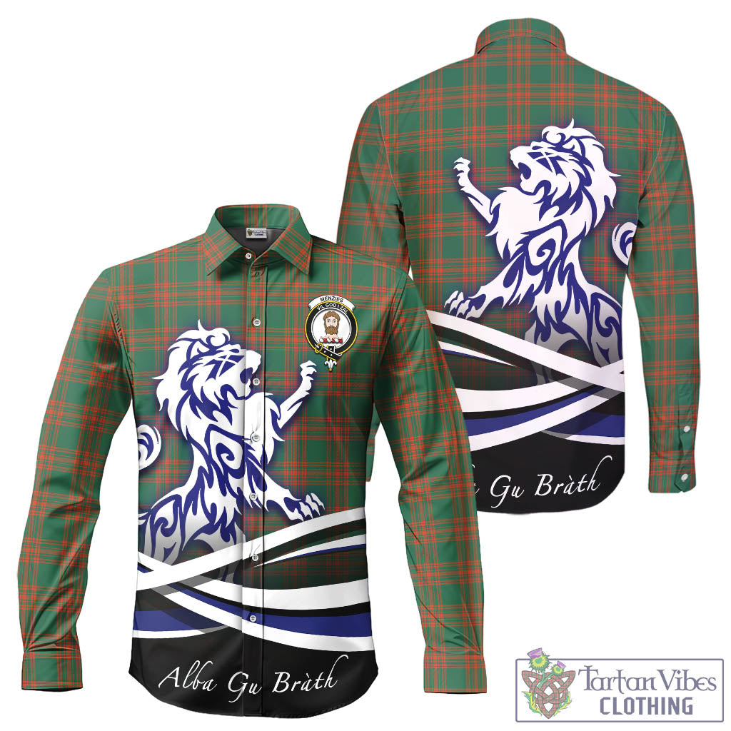 menzies-green-ancient-tartan-long-sleeve-button-up-shirt-with-alba-gu-brath-regal-lion-emblem