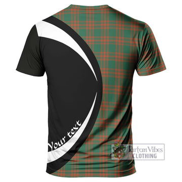 Menzies Green Ancient Tartan T-Shirt with Family Crest Circle Style