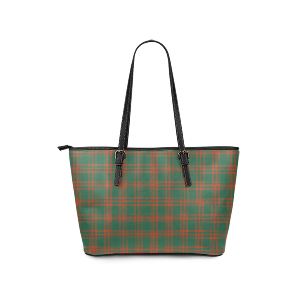 menzies-green-ancient-tartan-leather-tote-bag