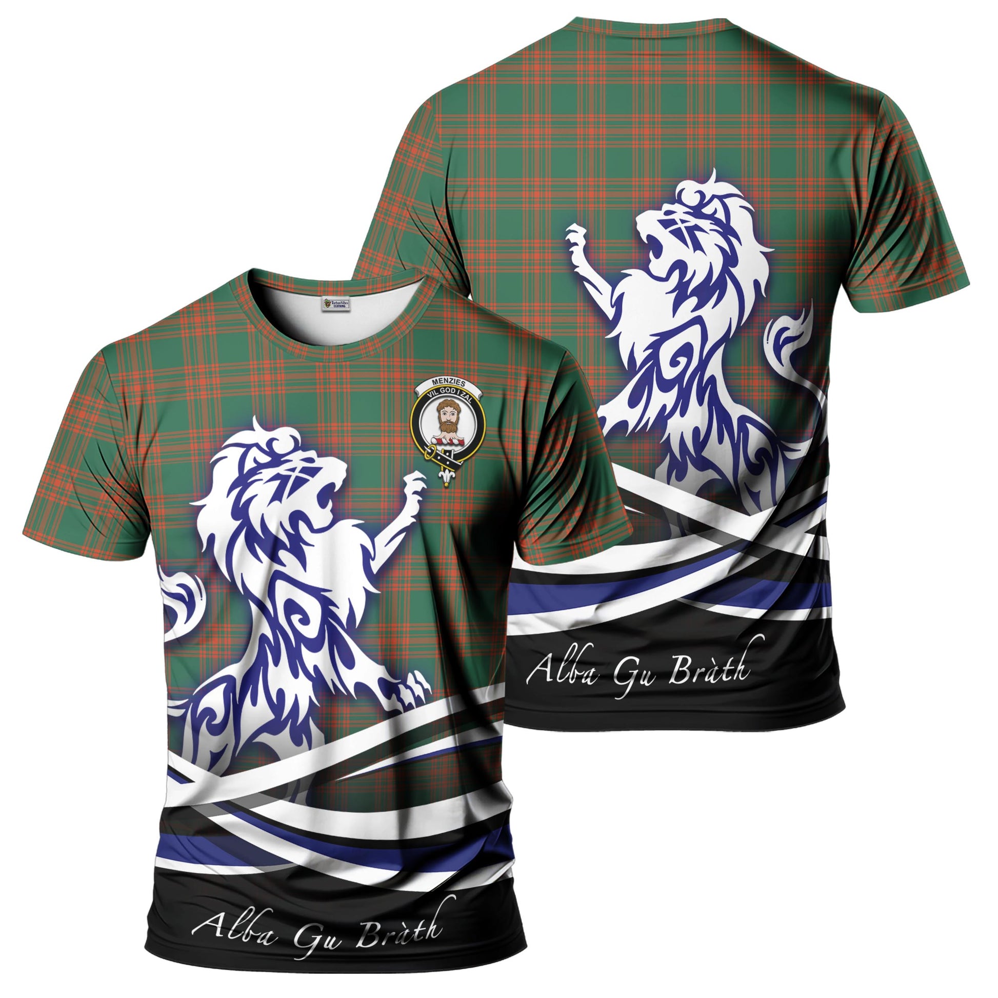 menzies-green-ancient-tartan-t-shirt-with-alba-gu-brath-regal-lion-emblem