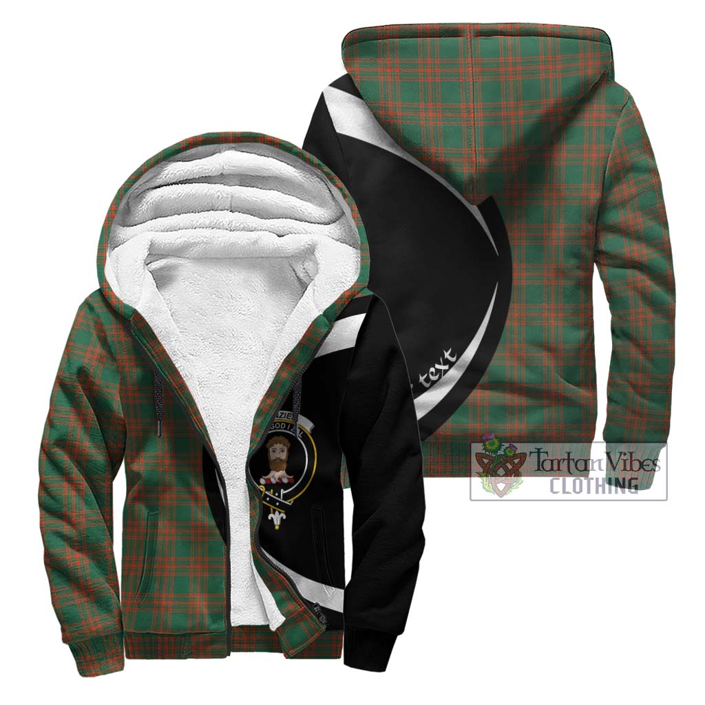 Menzies Green Ancient Tartan Sherpa Hoodie with Family Crest Circle Style Unisex - Tartan Vibes Clothing