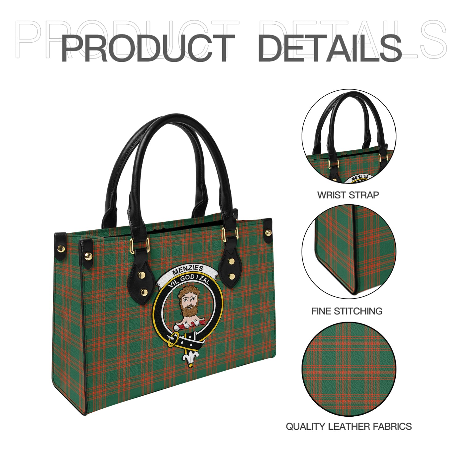 menzies-green-ancient-tartan-leather-bag-with-family-crest