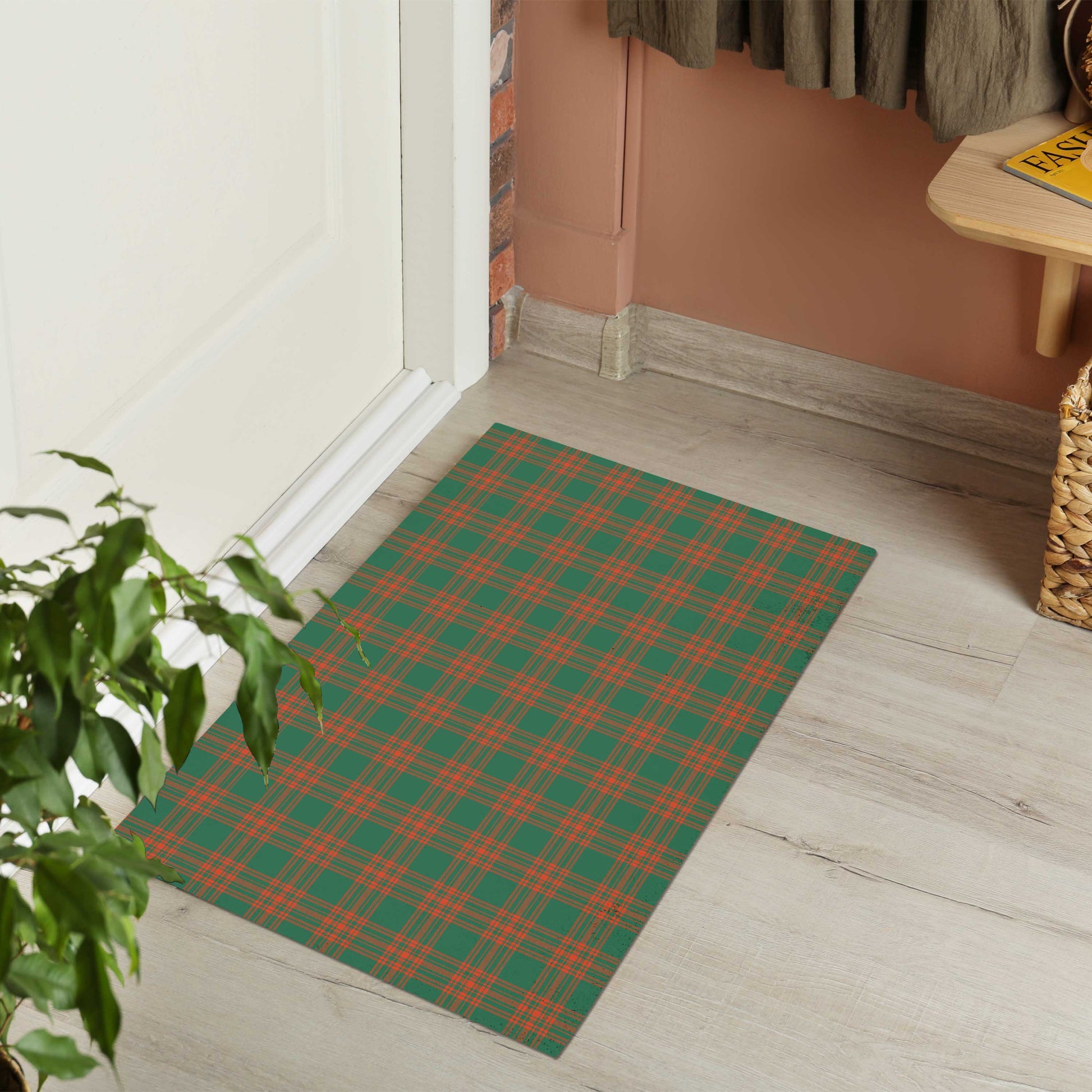 Menzies Green Ancient Tartan Door Mat - Tartanvibesclothing