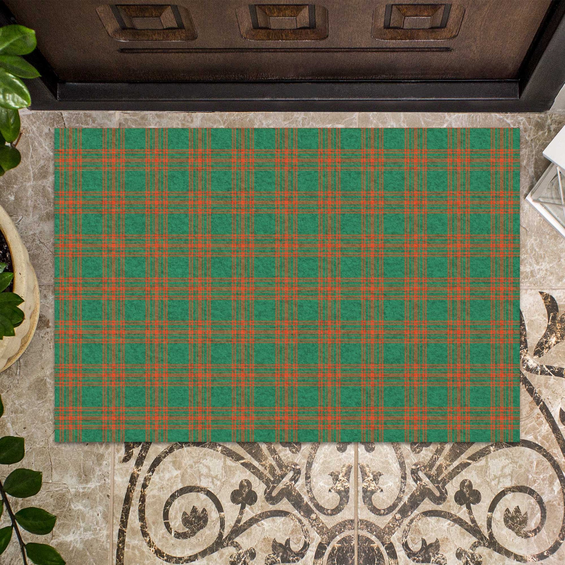 Menzies Green Ancient Tartan Door Mat - Tartanvibesclothing