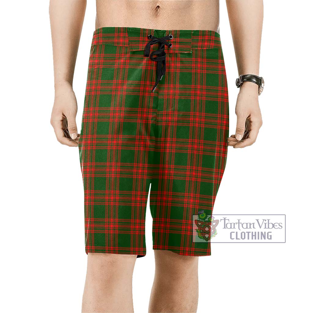 Menzies Green Modern Tartan Men's Board Shorts Men - Tartan Vibes Clothing