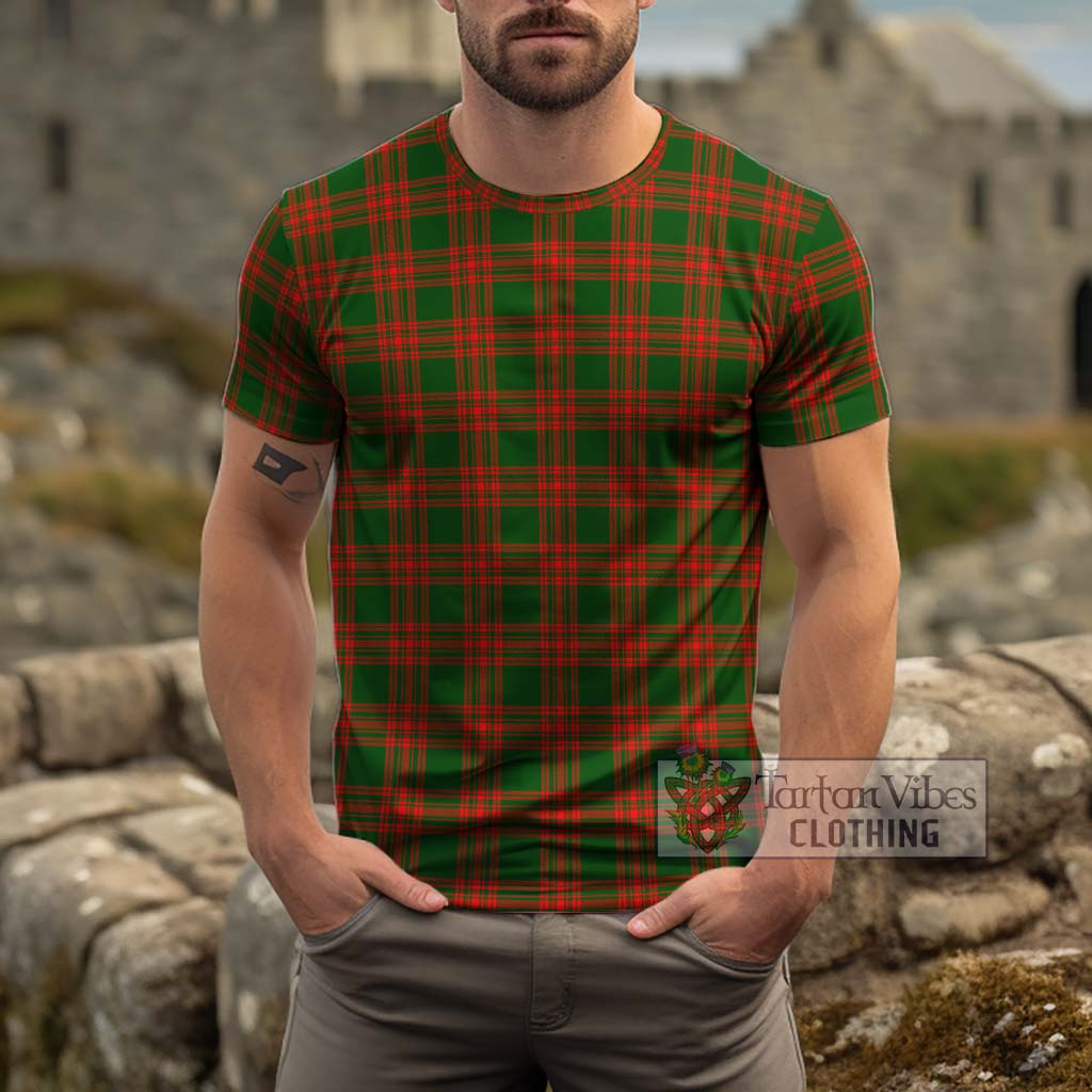 Menzies Green Modern Tartan Cotton T-Shirt Men's Shirt - Tartanvibesclothing Shop