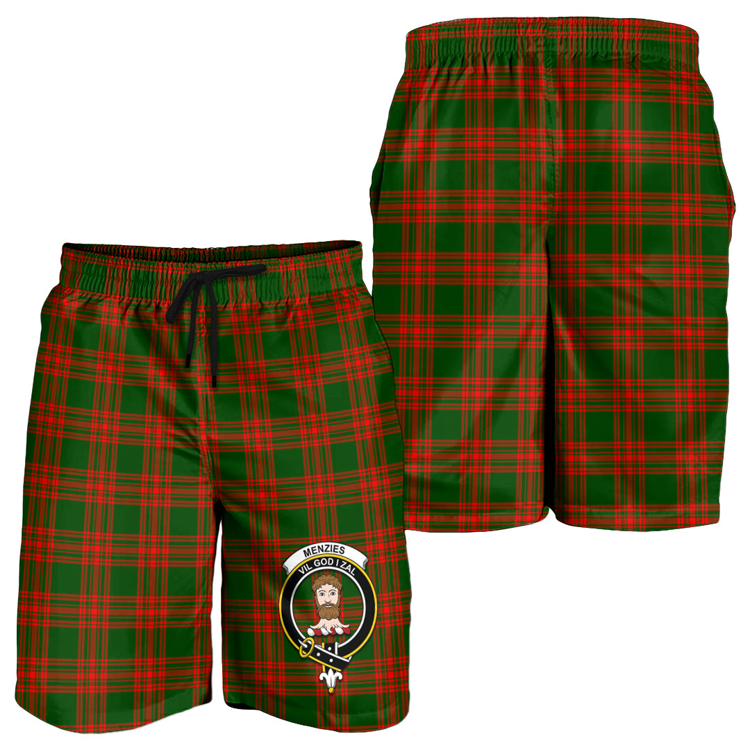 menzies-green-modern-tartan-mens-shorts-with-family-crest