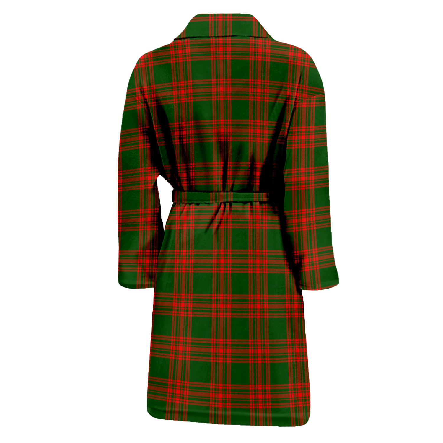 Menzies Green Modern Tartan Bathrobe with Family Crest - Tartan Vibes Clothing