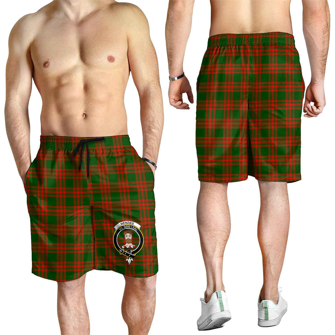 menzies-green-modern-tartan-mens-shorts-with-family-crest