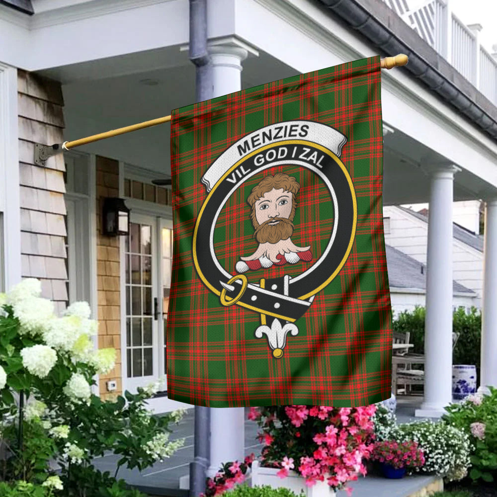 menzies-green-modern-tartan-flag-with-family-crest