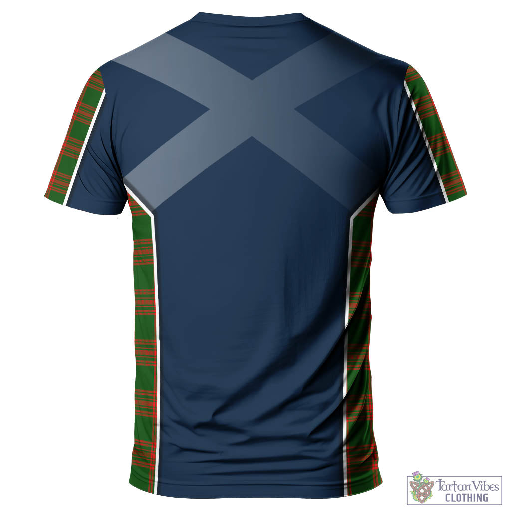 Tartan Vibes Clothing Menzies Green Modern Tartan T-Shirt with Family Crest and Lion Rampant Vibes Sport Style