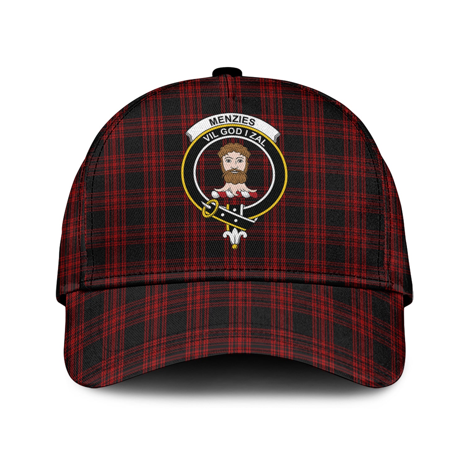 Menzies Hunting Tartan Classic Cap with Family Crest Classic Cap Universal Fit - Tartan Vibes Clothing