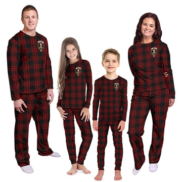 Menzies Hunting Tartan Pajamas Family Set with Family Crest