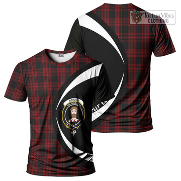 Menzies Hunting Tartan T-Shirt with Family Crest Circle Style