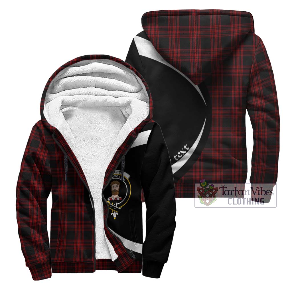 Menzies Hunting Tartan Sherpa Hoodie with Family Crest Circle Style Unisex - Tartan Vibes Clothing