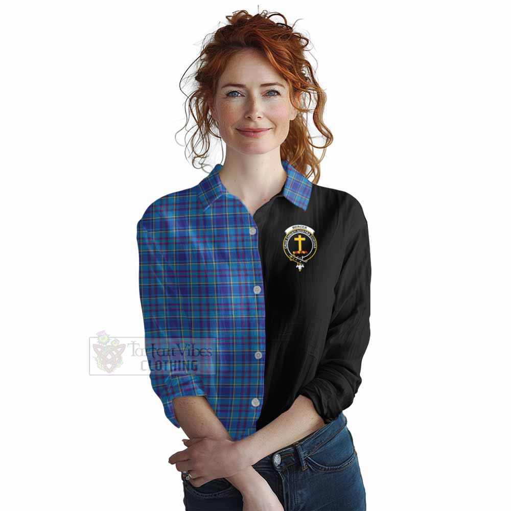 Tartan Vibes Clothing Mercer Tartan Women's Casual Shirt with Family Crest and Half Of Me Style