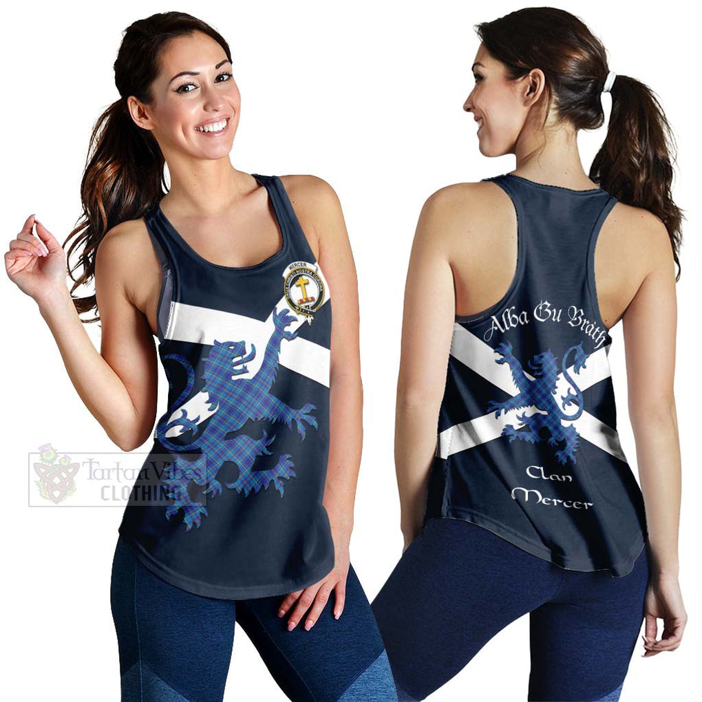 Tartan Vibes Clothing Mercer Tartan Lion Rampant Women's Racerback Tanks – Proudly Display Your Heritage with Alba Gu Brath and Clan Name