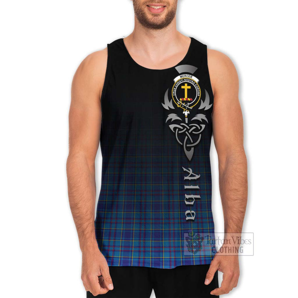 Tartan Vibes Clothing Mercer Tartan Men's Tank Top Featuring Alba Gu Brath Family Crest Celtic Inspired