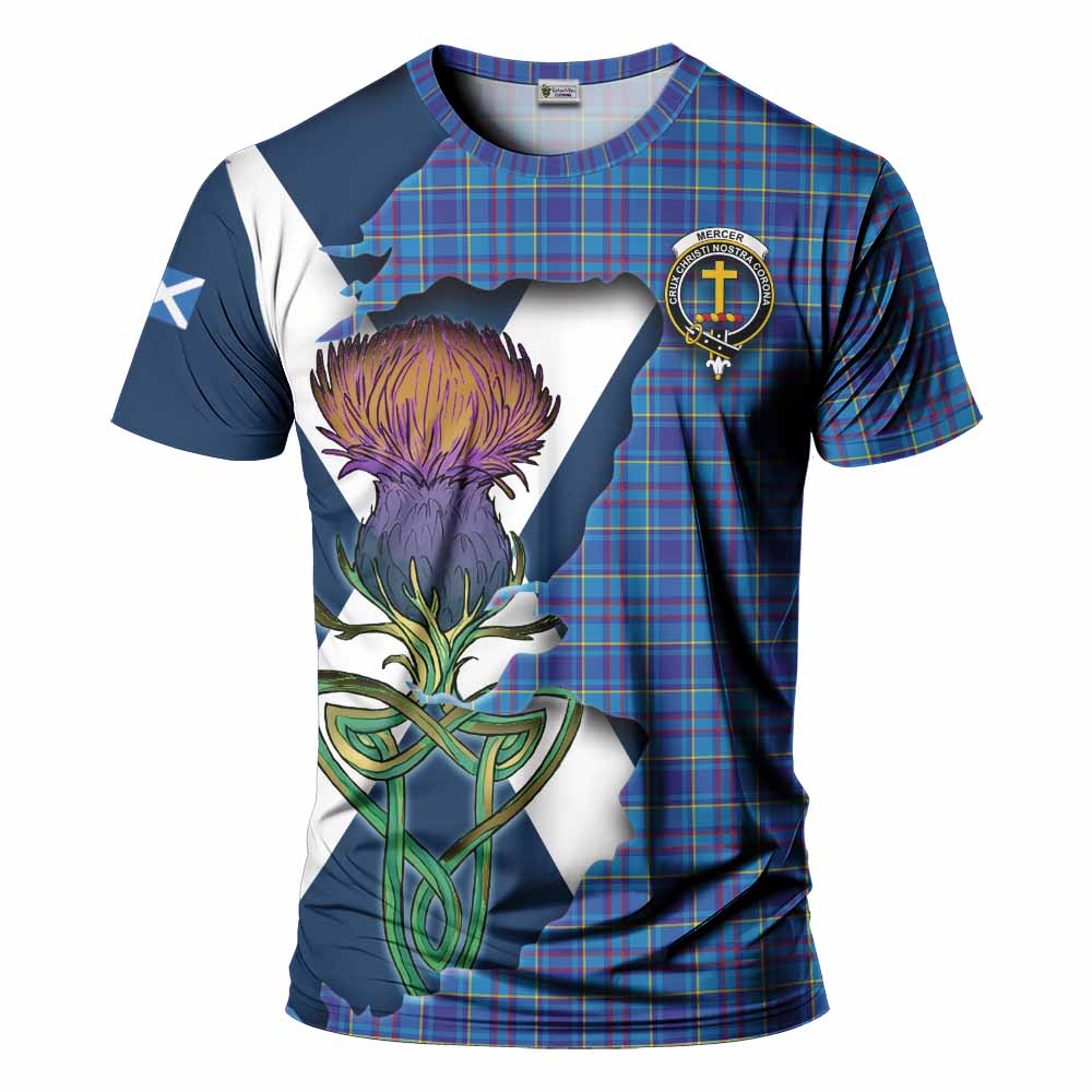 Mercer Tartan Family Crest T-Shirt Scottish Thistle Celtic Inspired Kid's Shirt - Tartan Vibes Clothing