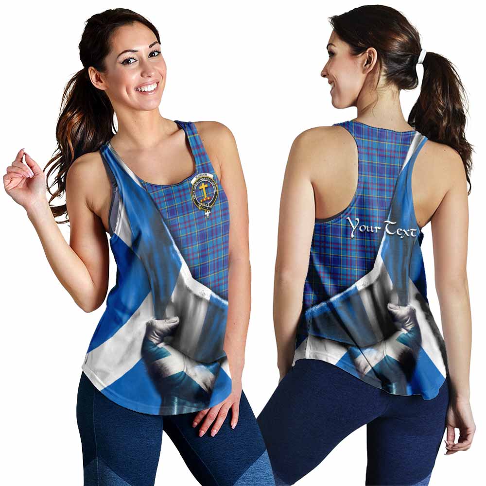 Tartan Vibes Clothing Mercer Tartan Women's Racerback Tanks with Family Crest Scotland Patriotic Style