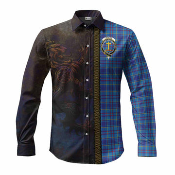 Mercer Tartan Family Crest Long Sleeve Button Shirt Alba Gu Brath Be Brave Lion Ancient Style Men's Shirt S - Tartan Vibes Clothing