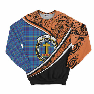 Mercer Crest Tartan Sweatshirt with Polynesian Vibes Style - Orange Version