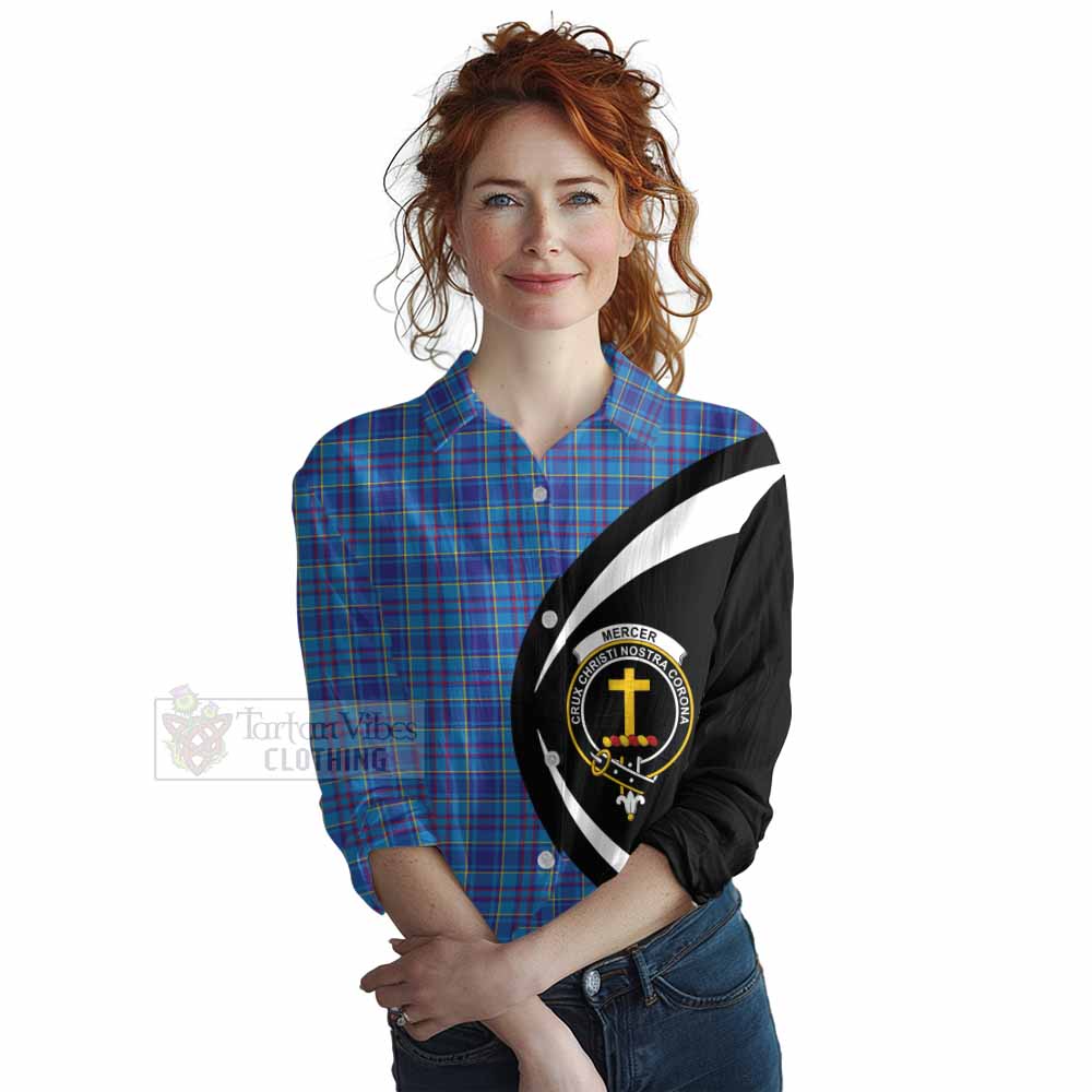 Tartan Vibes Clothing Mercer Tartan Women's Casual Shirt with Family Crest Circle Style