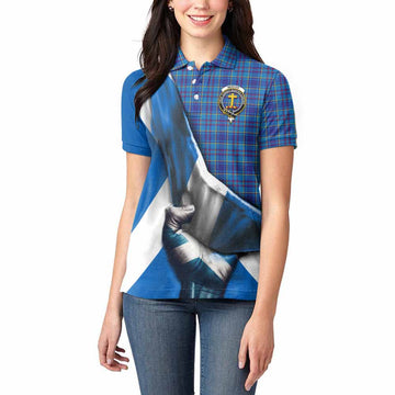 Mercer Tartan Women's Polo Shirt with Family Crest Scotland Patriotic Style