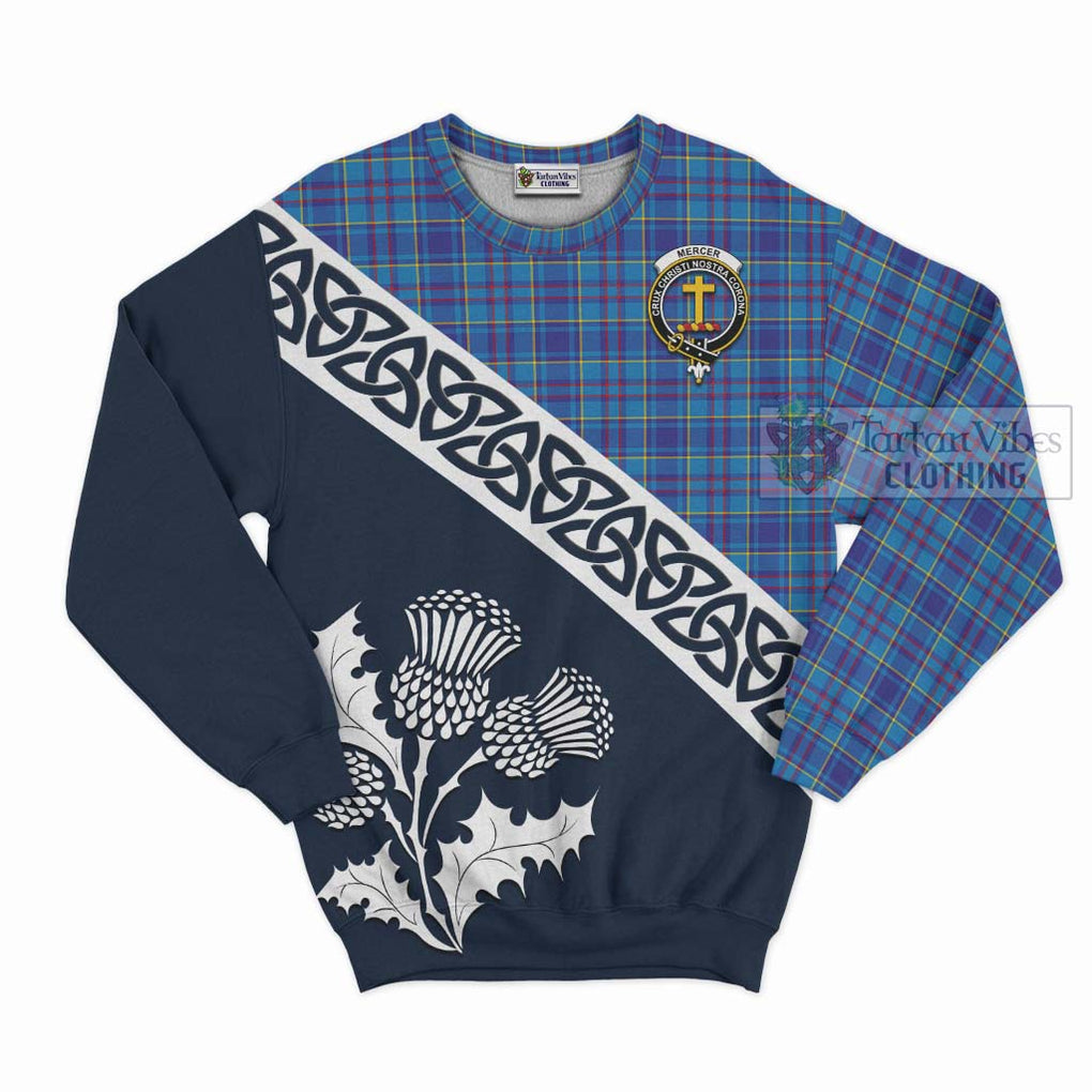 Mercer Tartan Sweatshirt Featuring Thistle and Scotland Map Unisex - Tartan Vibes Clothing