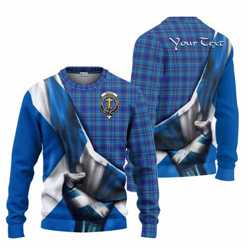 Mercer Tartan Knitted Sweater with Family Crest Scotland Patriotic Style