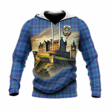 Mercer Tartan Family Crest Knitted Hoodie with Scottish Ancient Castle Style Unisex Knitted Pullover Hoodie - Tartan Vibes Clothing