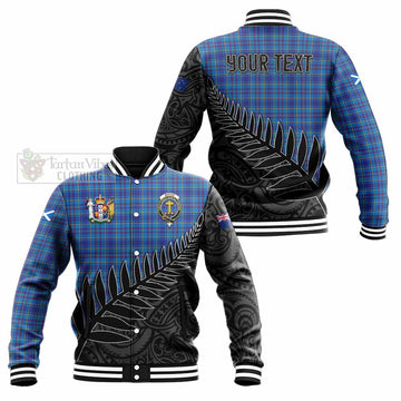 Mercer Crest Tartan Baseball Jacket with New Zealand Silver Fern Half Style