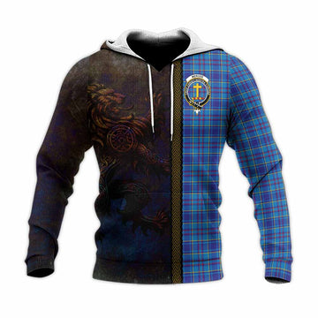 Mercer Tartan Family Crest Knitted Hoodie Alba Gu Brath Be Brave Lion Ancient Style Unisex Knitted Pullover Hoodie - Tartan Vibes Clothing