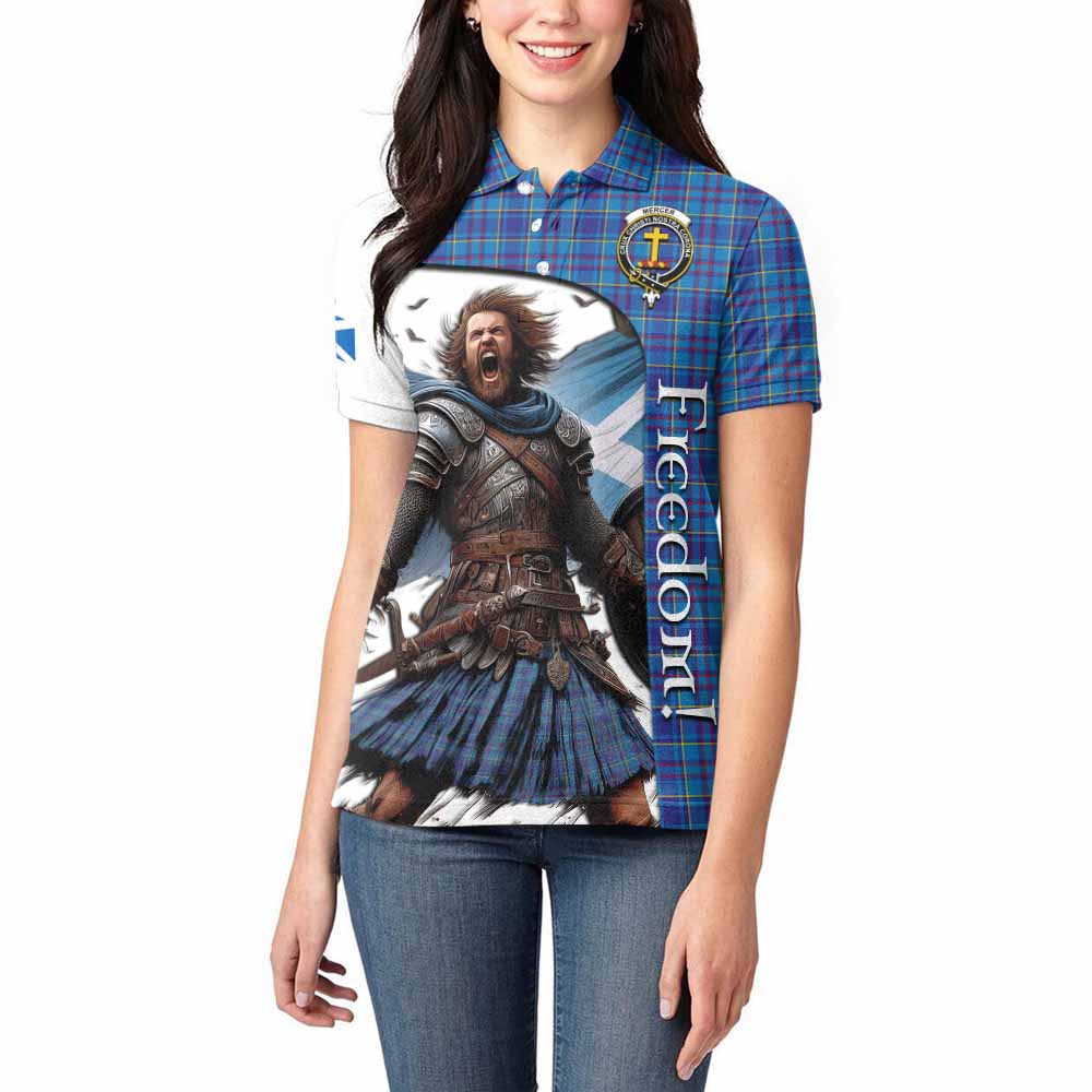 Tartan Vibes Clothing Mercer Crest Tartan Women's Polo Shirt Inspired by the Freedom of Scottish Warrior