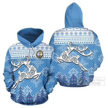 Mercer Clan Christmas Hoodie Celtic Reindeer Style