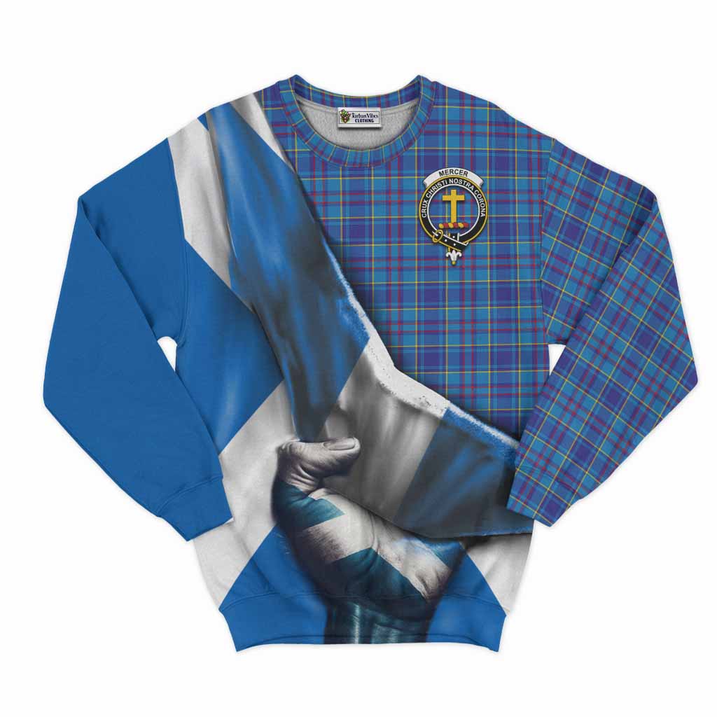 Tartan Vibes Clothing Mercer Tartan Sweatshirt with Family Crest Scotland Patriotic Style