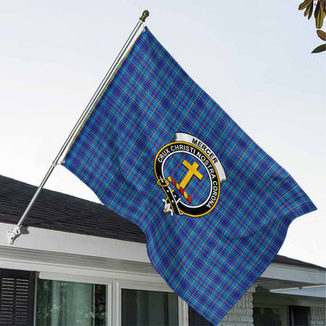 Mercer Tartan House Flag with Family Crest