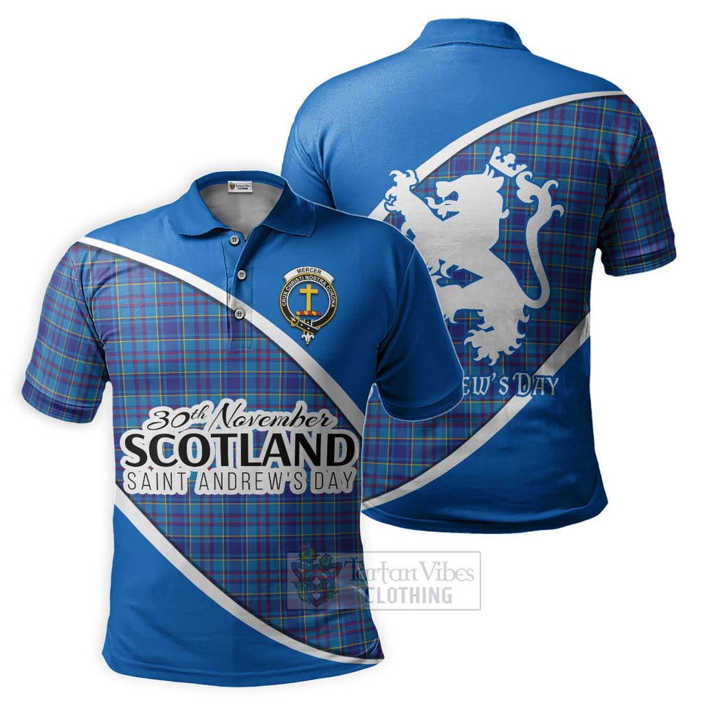 Tartan Vibes Clothing Mercer Family Crest Tartan Polo Shirt Celebrate Saint Andrew's Day in Style