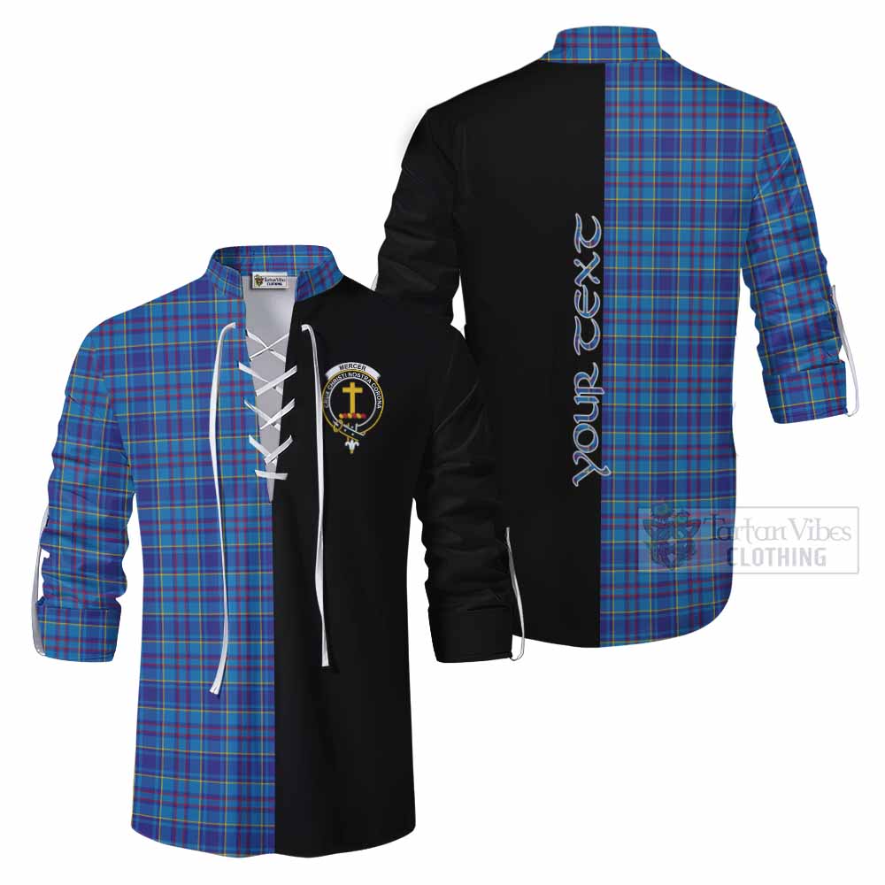 Tartan Vibes Clothing Mercer Tartan Ghillie Kilt Shirt with Family Crest and Half Of Me Style