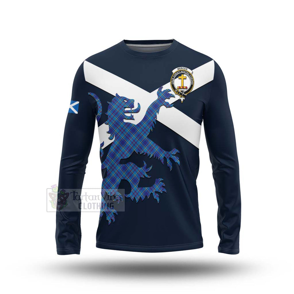 Tartan Vibes Clothing Mercer Tartan Lion Rampant Long Sleeve T-Shirt – Proudly Display Your Heritage with Alba Gu Brath and Clan Name