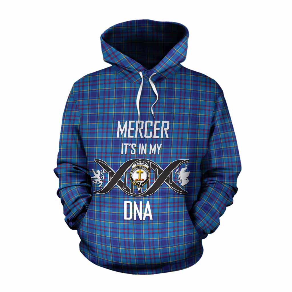 Tartan Vibes Clothing Mercer Tartan Cotton Hoodie with Family Crest DNA In Me Style