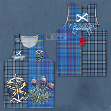 Mercer Tartan Men's Tank Top Happy St. Andrew's Day Half Tartan Style