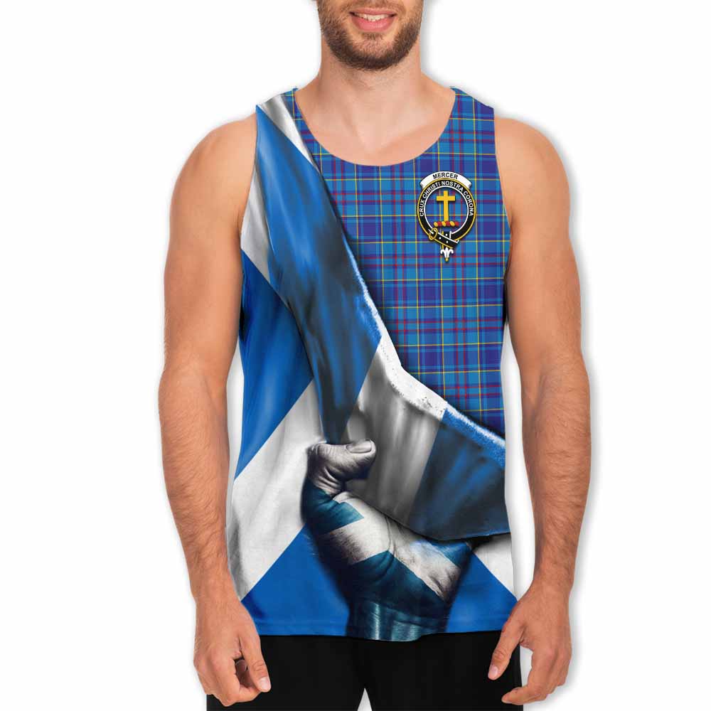 Tartan Vibes Clothing Mercer Tartan Men's Tank Top with Family Crest Scotland Patriotic Style