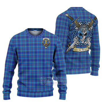 Mercer Tartan Ugly Sweater with Family Crest Celtic Skull Style