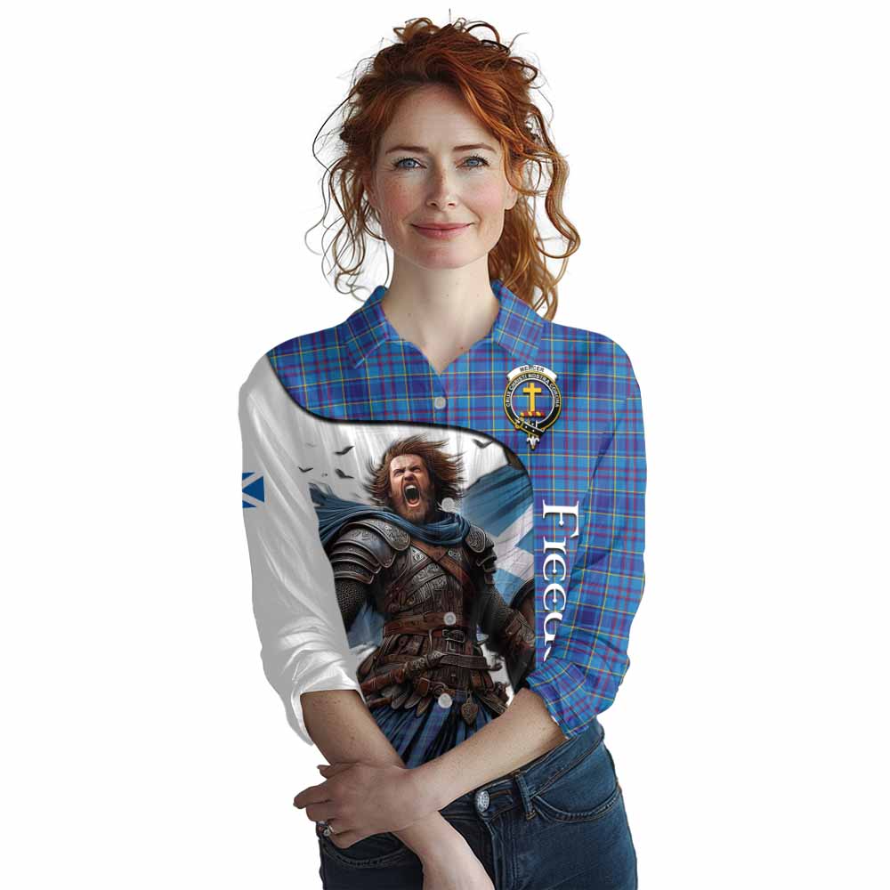 Tartan Vibes Clothing Mercer Crest Tartan Women's Casual Shirt Inspired by the Freedom of Scottish Warrior