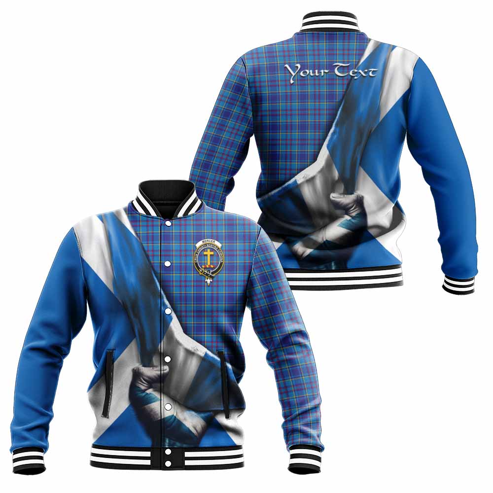 Tartan Vibes Clothing Mercer Tartan Baseball Jacket with Family Crest Scotland Patriotic Style