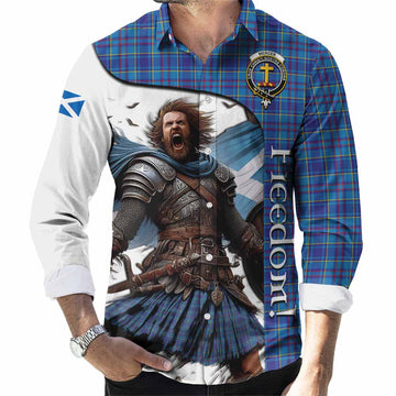 Mercer Crest Tartan Long Sleeve Button Shirt Inspired by the Freedom of Scottish Warrior