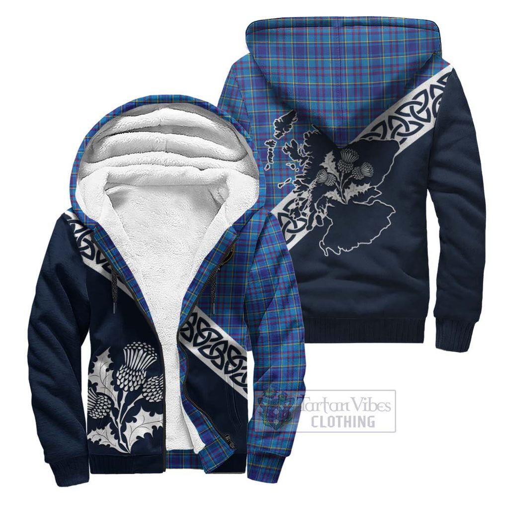 Mercer Tartan Sherpa Hoodie Featuring Thistle and Scotland Map Unisex - Tartan Vibes Clothing